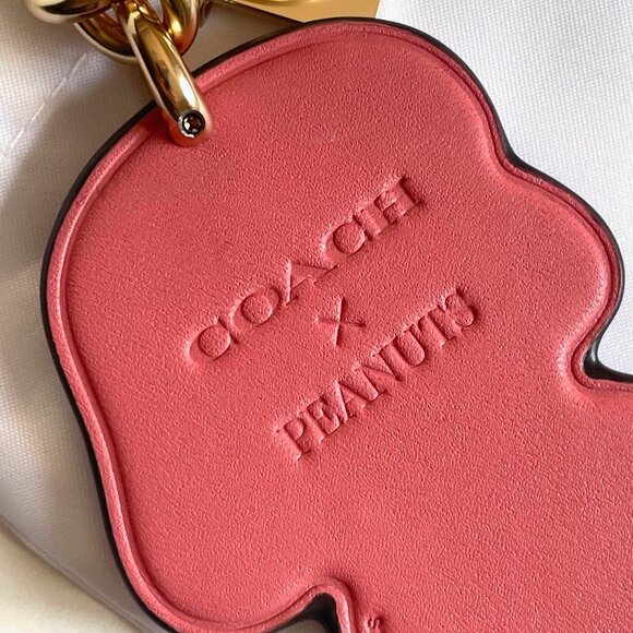 Coach x Peanuts Lucy Leather Bag Charm Keychain CBG58 Pink 2025 Anniversary - Picture 7 of 8